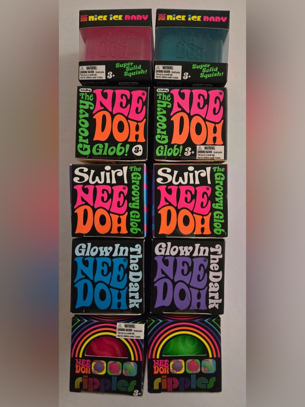 The NeeDoh Groovy Glob Assorted mini Color Pack - Swirl & Glow 10 pack